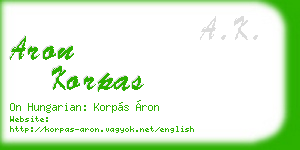 aron korpas business card