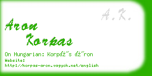 aron korpas business card